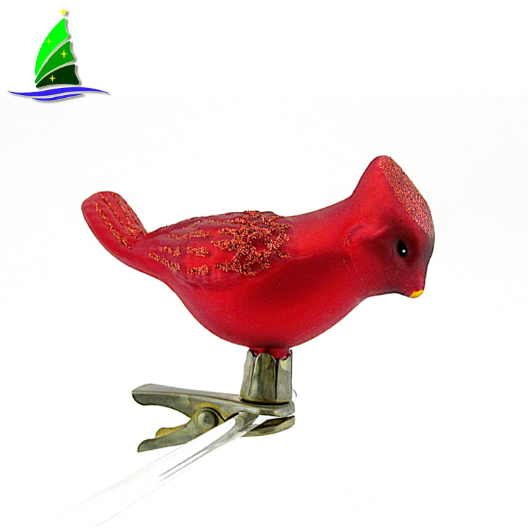 Ornamento fundido de vidro Redbird Redbird Glass Blown Ornament